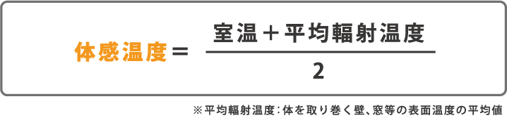 体感温度＝(室温＋平均輻射温度)÷2